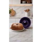 Bonera Granit Döküm Desenli Kek Kalıbı 25 cm - Mor - Yanmaz Yapışmaz