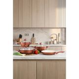 Bonera Pro Plus 7 Parça Granit Tencere & Tava Seti - İndüksiyon Uyumlu - 26cm - Turuncu
