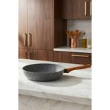 Bonera Vogue 24 cm İndüksiyon Tabanlı Granit Tava - Yanmaz Yapışmaz - Ahşap Sap