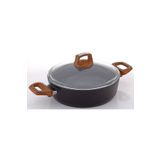 Bonera Vogue 28cm Ahşap Kulp Detaylı Granit Tekli Karnıyarık Tenceresi