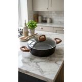 Bonera Vogue 30 cm Pilav Karnıyarık Tenceresi - Cam Kapaklı - Granit İç Kaplama - Titanyum Dış Kaplama - Siyah - 30cm