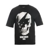 Bonesmen Yuvarlak Yaka Oversize Parlak Kuru Kafa T-shirt