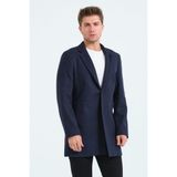 Bonesti Erkek Dar Kalıp Slim Fit Lacivert Kaşe Kaban, Mont - 48