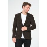 Bonesti Erkek Slim Fit Blazer Ceket Kahve Beyaz