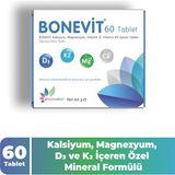 Bonevit 60 Tablet – Kalsiyum Sitrat, Magnezyum Sitrat, Vitamin D3, K2 ve Manganez Içeren Kemik Desteği