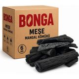 Bonga Meşe Kömürü 6 kg Elleme Mangal Kömürü Doğal Uzun Yanışlı Yüksek Isılı Barbekü Kömürü - Siyah - 1 Adet