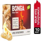 Bonga Şömine Ve Mangal Tutuşturucu 10 Adet 140 gr - Jel Ve Çıra Alternatifi Doğal Odun Yünü