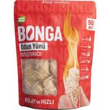 Bonga Şömine ve Mangal Tutuşturucu 50 Adet 700 gr - Jel Ve Çıra Alternatifi Doğal Odun Yünü - Kırmızı