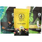 Bongardi Coffee Yöresel Filtre Kahve Demleme Seti Önerileri 3'lü Peru Colombia Klasik Filtre Kahve Makinesi Uyumlu ! - 3 Adet - Çekirdek (Öğütülmemiş)