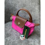 Bonheur Kadın Mini El Çantası Küçük Boy 20X13 cm Fermuarlı Hafif Günlük Çanta 19 Renk - Fuşya - Taba