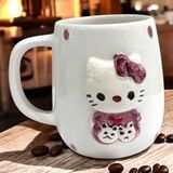 Boni Bon Collection Design Bonibon Collection Design 3D Kabartma El Emeği Göz Nuru Hello Kitty Seramik Kupa Bardak 400 ml - Lila