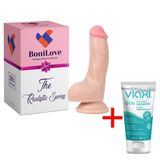 Bonilove 16 Cm Anal ve Vajinal Kullanıma Uygun Ten Dokusunda Yumuşak Realistik Dildo+Kayganlaştırıcı