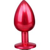 Bonilove Anal Için Rahatlama Sağlayan Metal Kırmızı Renkli Taşlı Anal Plug