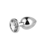 Bonilove Anal Kullanıma Uygun Taşlı Gümüş Metal Küçük Boy Anal Plug