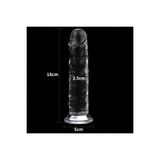 Bonilove Anal Ve Vajinal Kullanılabilen 18 Cm Yumuşak Şeffaf Jel Dildo
