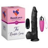 Bonilove Belden Bağlamalı Kemer İle Kullanılabilir Damarlı 21 Cm Titreşimli Penis+Mini Vibratör