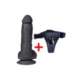 Bonilove Dildo Kassadin Belden Bağlanmalı Realistik Siyah Penis 15 Cm