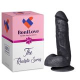 Bonilove Dildo Series Kassadin Serbest Kullanıma Uygun 15 Cm Realistik Dokuda Siyah Penis Dildo