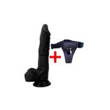 Bonilove Dildo Yuan 21 Cm Belden Bağlamalı Siyah Realistik Penis