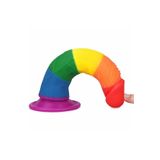 Bonilove Esnek Ve Bükülebilir Gerçek Ten Hissi Sağlayan Gökkuşağı Renkli 19 Cm Belden Bağlamalı Dildo