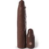 Bonilove Fantasy Extension Elit Kumandalı Titreşimli Esmer 22 Cm Uzatmalı Silikon Penis Kılıfı