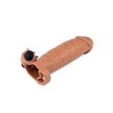 Bonilove Gerçek Damar Görünümlü 5 Cm Uzatmalı Klitoris Uyarıcılı Titreşimli Penis Kılıfı