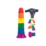 Bonilove Gökkuşağı Renkli 19 Cm Kemerli Realistik Dildo-410025