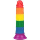 Bonilove Gökkuşağı Renkli Damarlı 19 Cm Realistik Dildo
