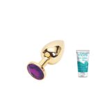 Bonilove Gold Metal Taşlı Büyük Boy Anal Plug+Jel