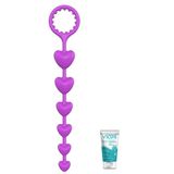 Bonilove Kalp Şekilli Anal Zevk Boncukları +Jel 23 Cm