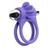 Bonilove Klitoris Uyarıcı USB Şarjlı Silikon Titreşimli Mor Penis Halkası