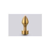 Bonilove Pürüzsüz Dokuya Sahip Gold Metal Orta Boy Taşlı Anal Kullanıma Uygun Anal Plug