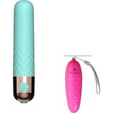 Bonilove Samira 10 Modlu Titreşimli USB Şarjlı Mavi Mini Vibratör+Mini Vibratör