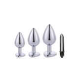 Bonilove Şık Tasarıma Sahip Kalp Desenli 3 Farklı Boyutta Metal Anal Plug Seti
