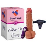 Bonilove Ten Dokusunda Tasarlanan 22 Cm Yumuşak Titreşimli Realistik Penis Dildo