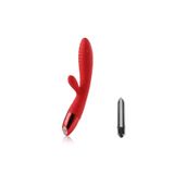 Bonilove V3 Eğilip Bükülebilen Ekstra Yumuşak Silikon Klitoris Uyarıcı Kırmızı Tavşan Vibratör+Mini Vibratör