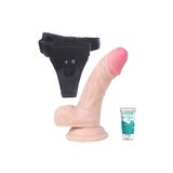 Bonilove Vantuza Sahip Damarlı 13 Cm Kemerli Yapay Dildo+Jel