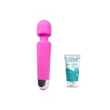Bonilove Wand Mini Şarjlı 20 Fonksiyonlu Titreşimli Güçlü Masaj Vibratör+Jel