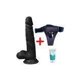 Bonilove Yumuşak Dokuda Tasarlanan 19 Cm Realistik Siyah Kemerli Dildo