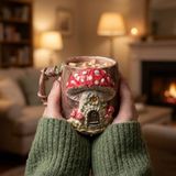Bonita Bon Luxe El Yapımı 3D Kabartmalı Seramik Kupa | Fantastik Masal Temalı | El Boyaması Özel Tasarım Kahve & Çay Kupası | Koleksiyonluk Handmade Mug - 11-Kırmızı