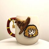 Bonita Bon Luxe Harry Potter Hermione 3D Kabartmalı Kişiselleştirilebilir Isminizin Baş Harfi veya Cadı Şapkası Charm HEDİYELİ Hermione Seramik Kupa Bardak - Sarı
