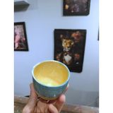 Bonita Bon Luxe Sanatsal El Yapımı Seramik Kahve Fincanı | Deniz Esintili Özgün Tasarım | Koleksiyon Serisi - Açık Turkuaz - 180 ml