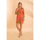 Bonitas Beachwear Kısa Gömlek Battal Tropikal Turuncu Bnts-23009-B