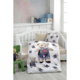 Bonjardin Home Bebek & Çocuk Nevresim Takımı 3D Dijital Baskı %100 Pamuklu - 100 x 150 cm - Beyaz - Kahverengi