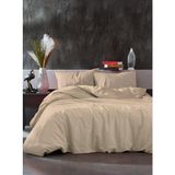 Bonjardin Home Jakarlı Pamuk Saten Çift Kişilik Nevresim Takımı - Bej - 200 x 220 cm