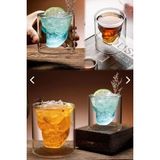 Bonjour 100 ml Viski Kokteyl Bardağı Kuru Kafa Model Espresso Bardağı Tasarımlı Kristal Cam Bardak - Şeffaf
