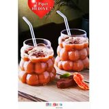 Bonjour Gift & Hobby 2 Adet Isıya Dayanıklı Üzüm Model Bardak Sıcak / Soğuk Kokteyl ve Kahve Bardağı ( Pipet Hediyeli )