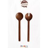 Bonjour Gift & Hobby 2’li Natural Akasya Salata Kaşığı Seti, Dayanıklı Ahşap, Şık Sunum