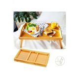 Bonjour Gift & Hobby Keyif Tepsisi Katlanır Ayaklı Bambu Yatak Portatif Tepsi Doğal / Bambu