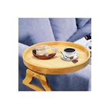 Bonjour Gift & Hobby Koltuk Kenarı Sehpası Yan Kolçak Sehpası Yuvarlak Servis Tepsisi